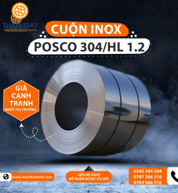 CUỘN INOX POSCO 304/HL 1.2
