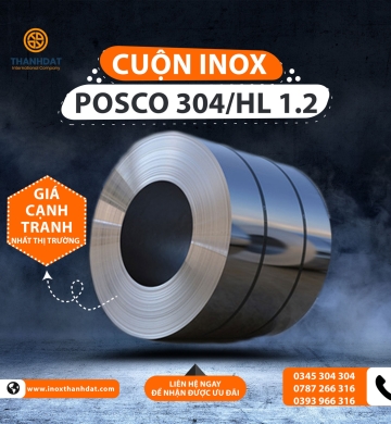 CUỘN INOX POSCO 304/HL 1.2